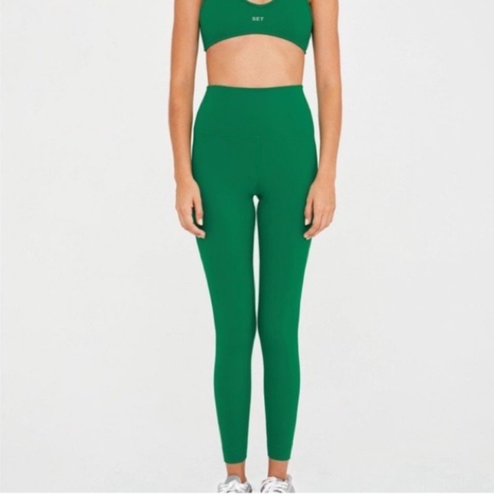 SET Active sportbody leggings in palm green XS